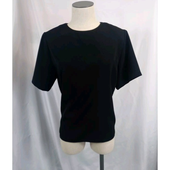 Tops - Vintage‎ Chandler Hill Blouse Women's Size Medium Black Top Short Sleeve Shirt